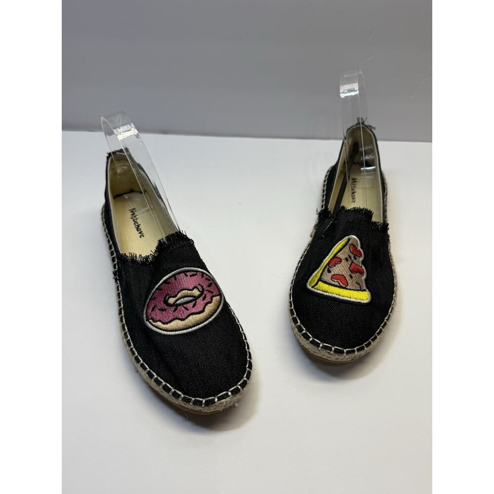 Misbehave Agbee - 1 Black Denim Women's Size 10 New With Box Donut Pizza